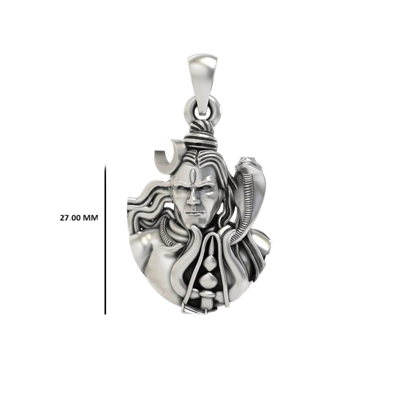92.5 Silver Mahadev Face Pendant