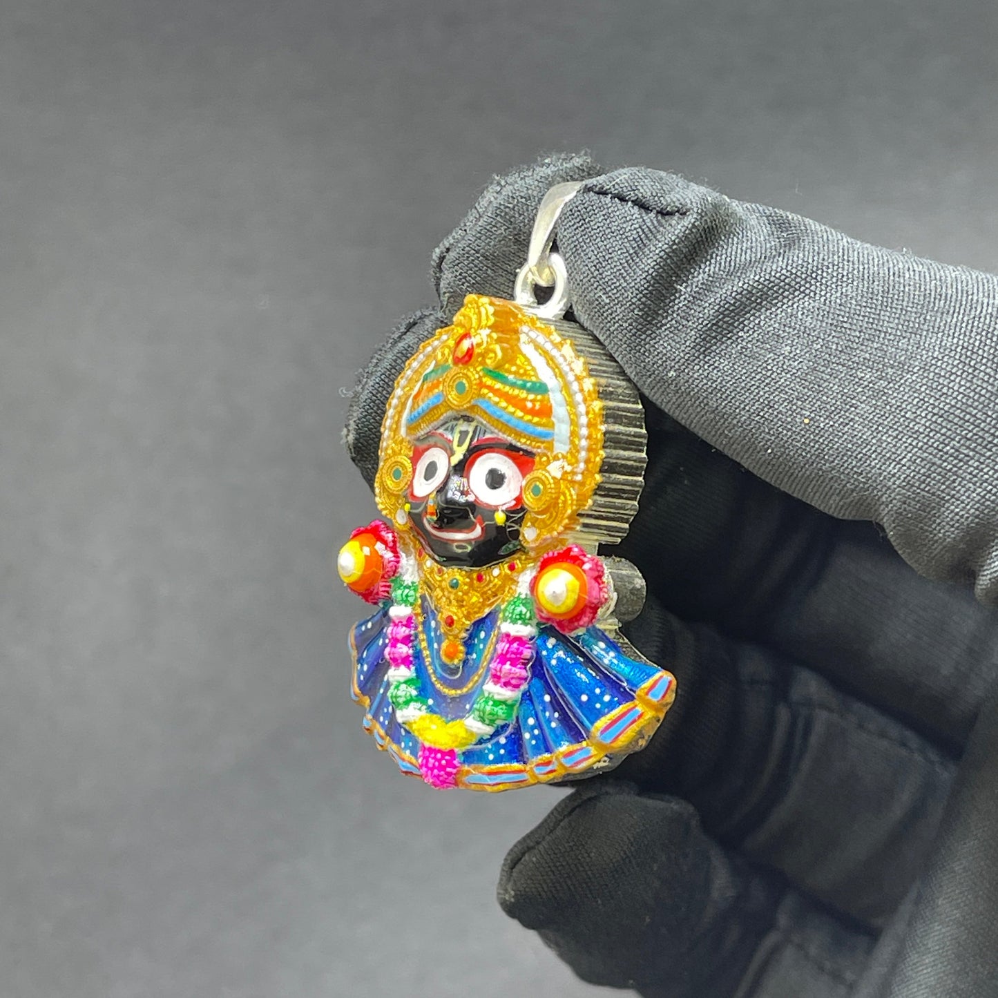 925 Silver Jagannath Pendant with Colorful Enamel | Handmade Meenakari Work | Devotional Jewelry