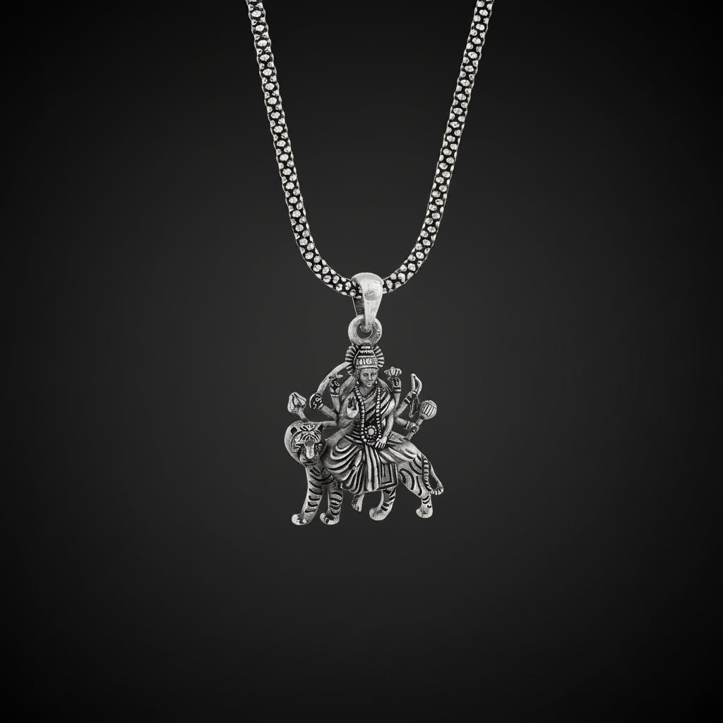 Silver Ambe Maa Pendant