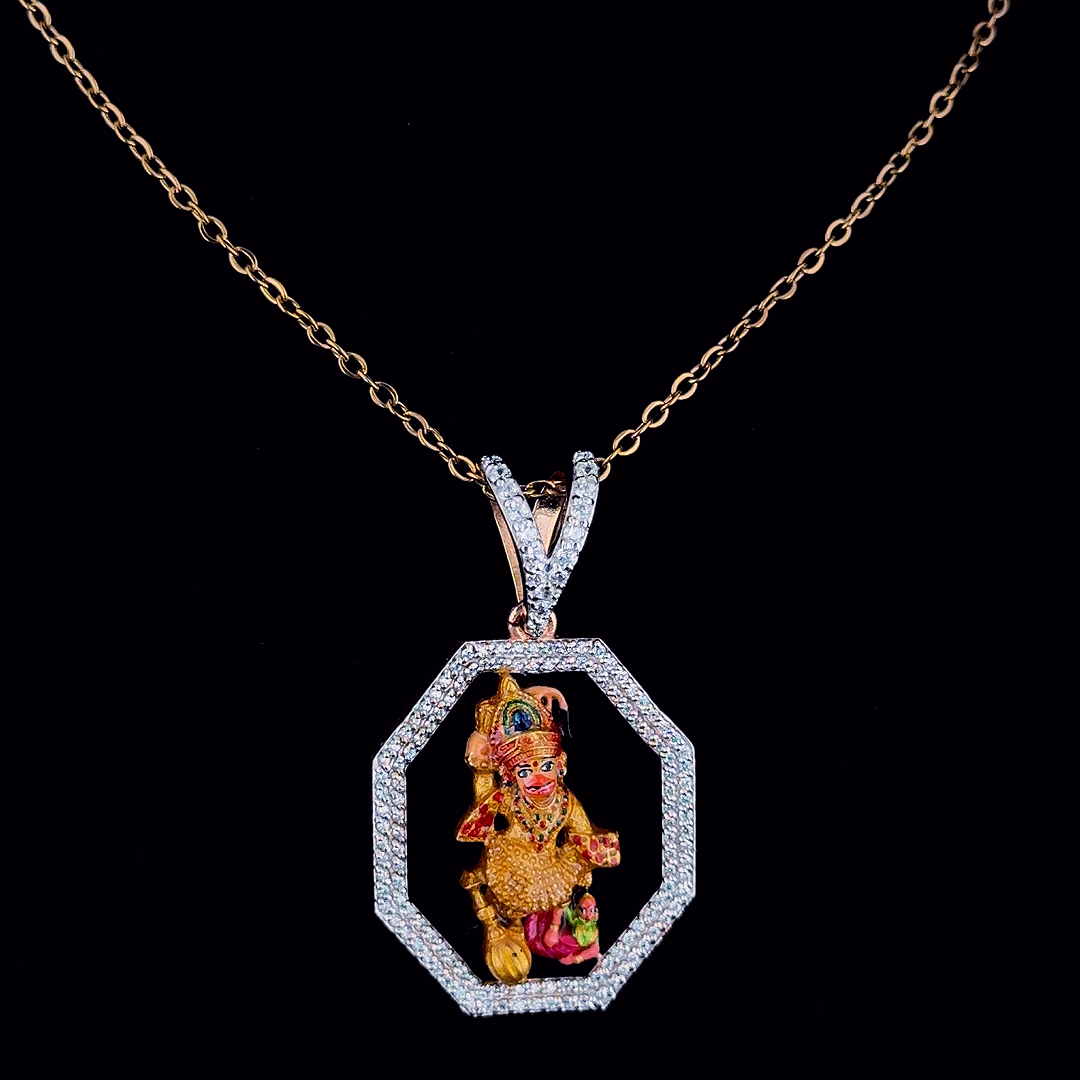 92.5 Silver Hanuman Dada Pendent