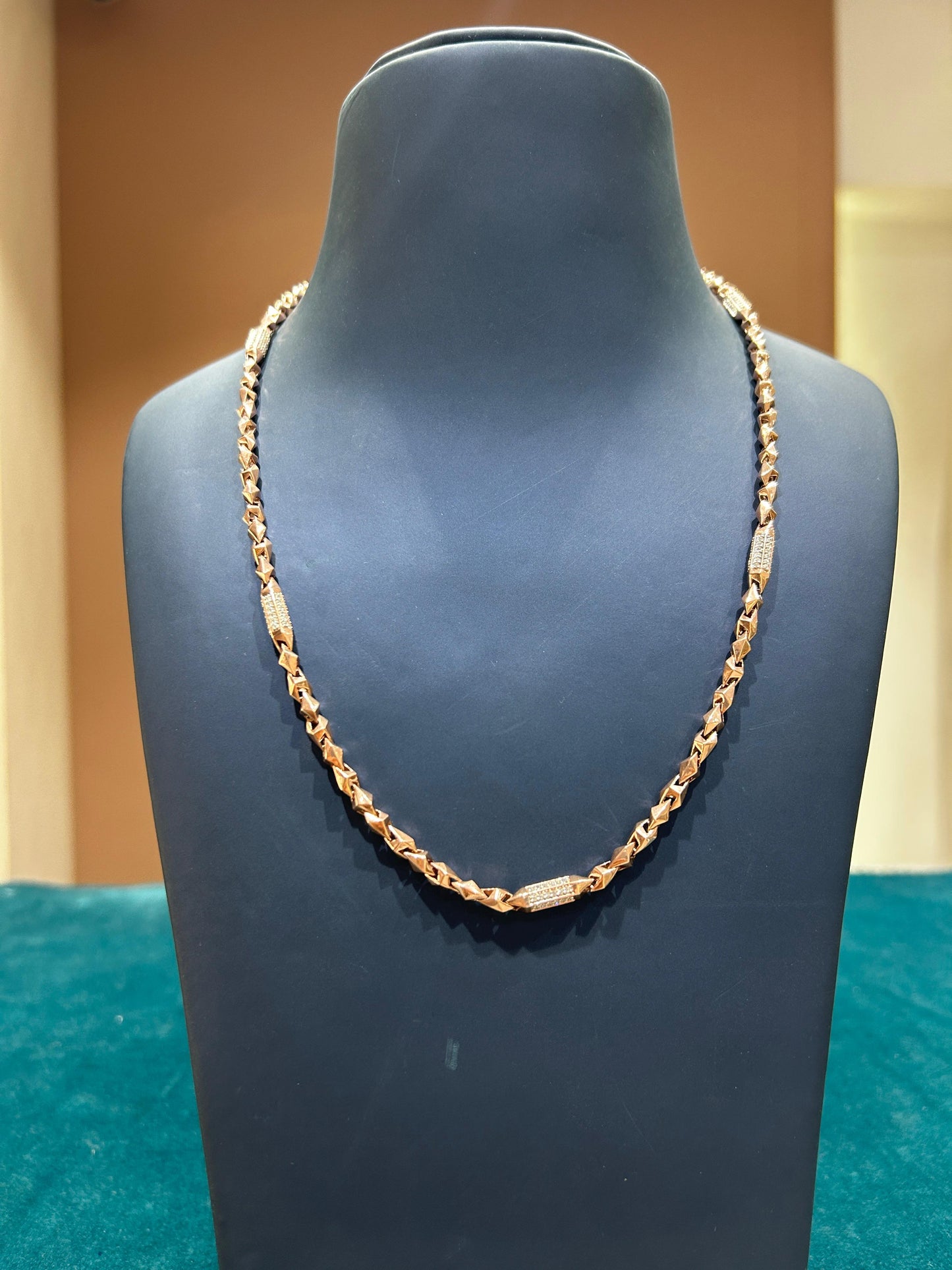 MIYU 925 Sterling Silver KajuKatri Rose Gold Necklace