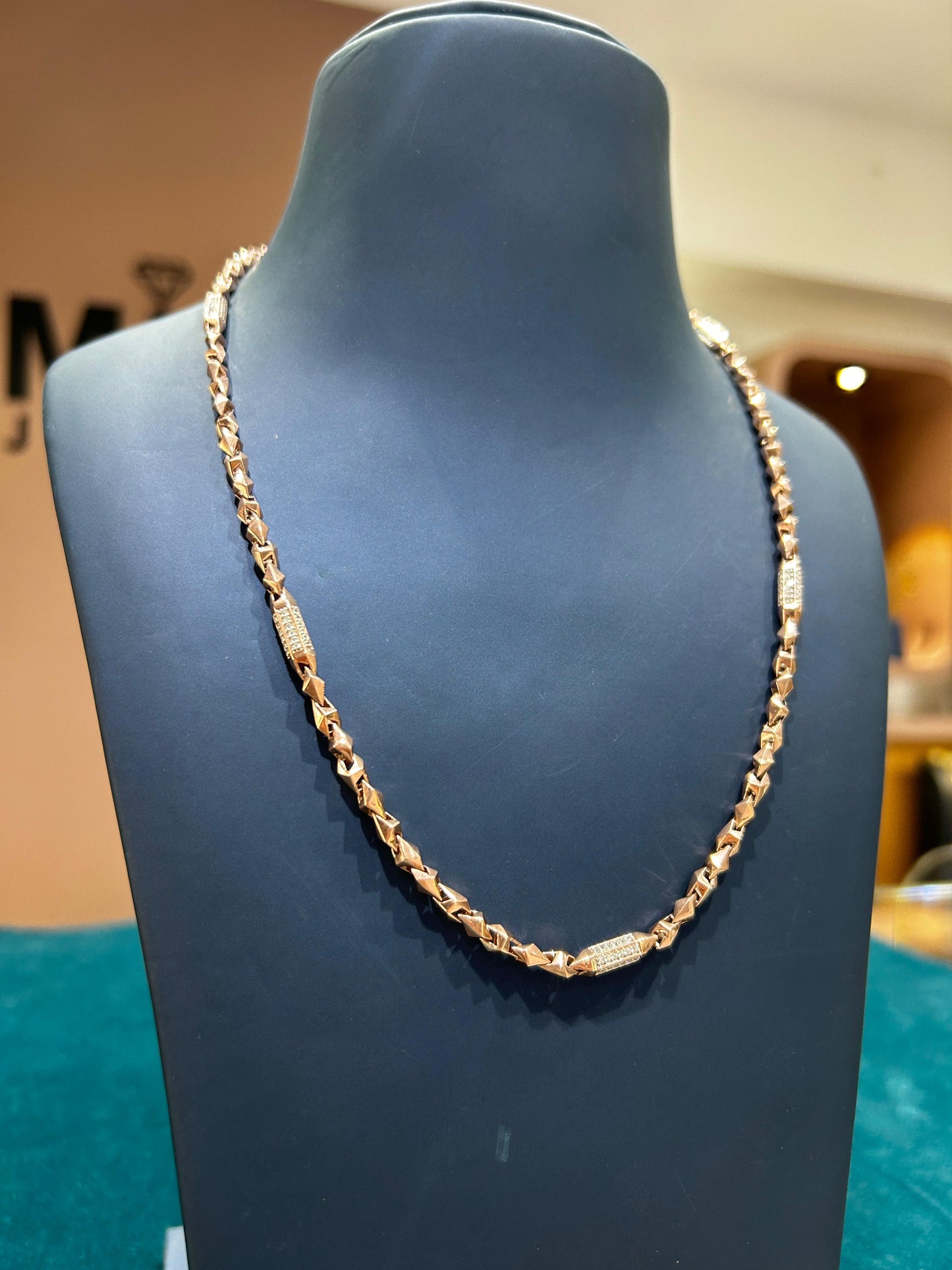 MIYU 925 Sterling Silver KajuKatri Rose Gold Necklace