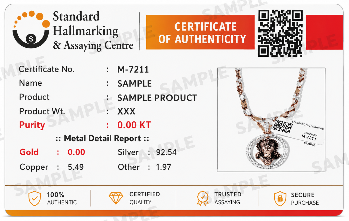 92.5 Silver Hanuman Dada Pendent