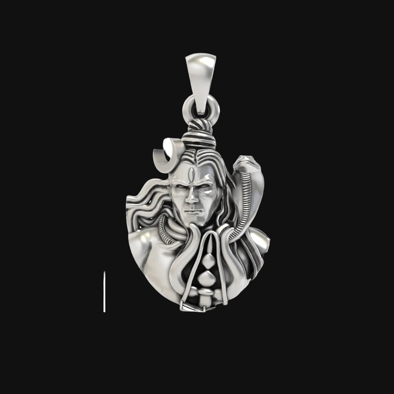 92.5 Silver Mahadev Face Pendant