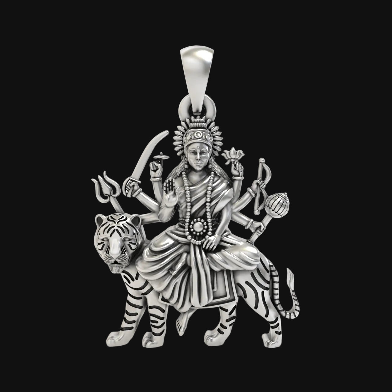 Silver Ambe Maa Pendant