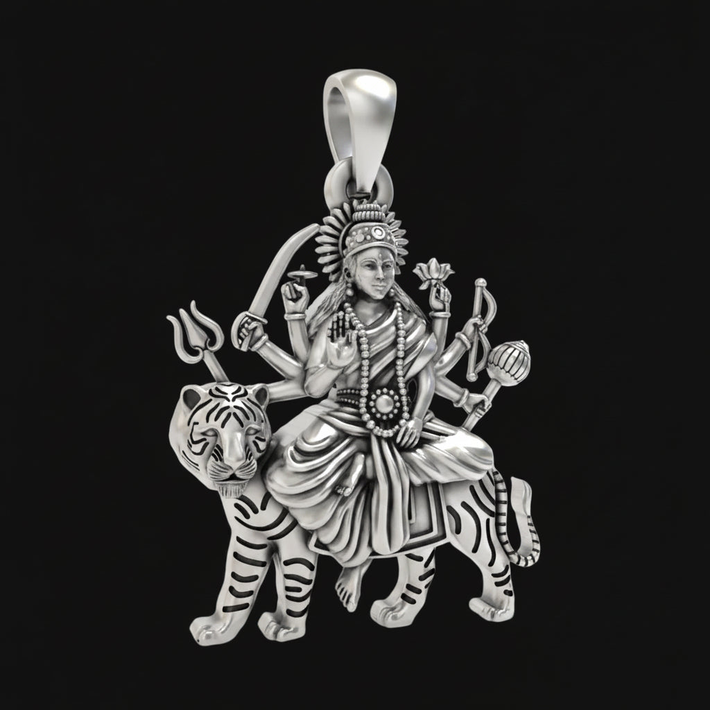 Silver Ambe Maa Pendant