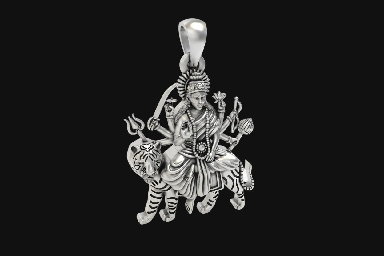 Silver Ambe Maa Pendant