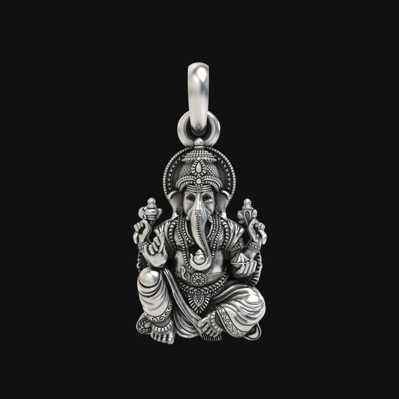 Silver Vakratunda ganesha Pendant