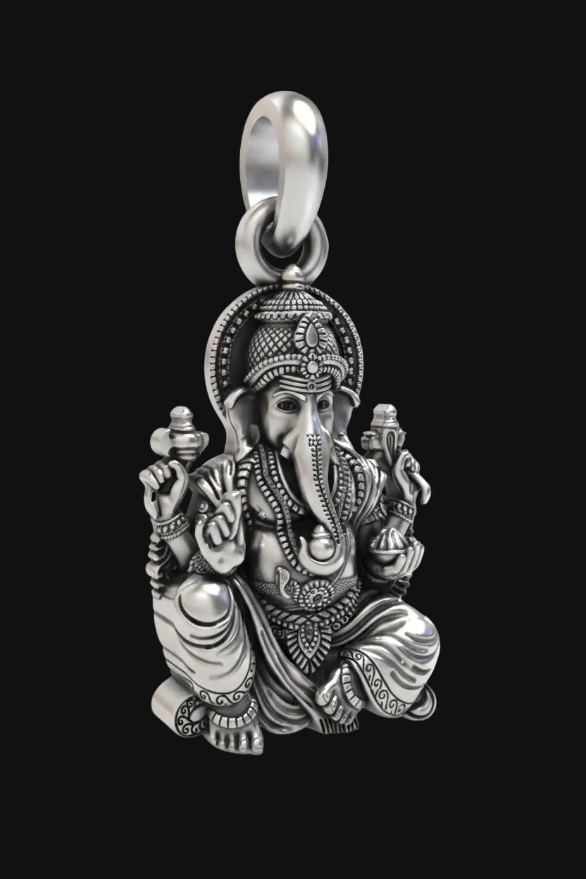 Silver Vakratunda ganesha Pendant