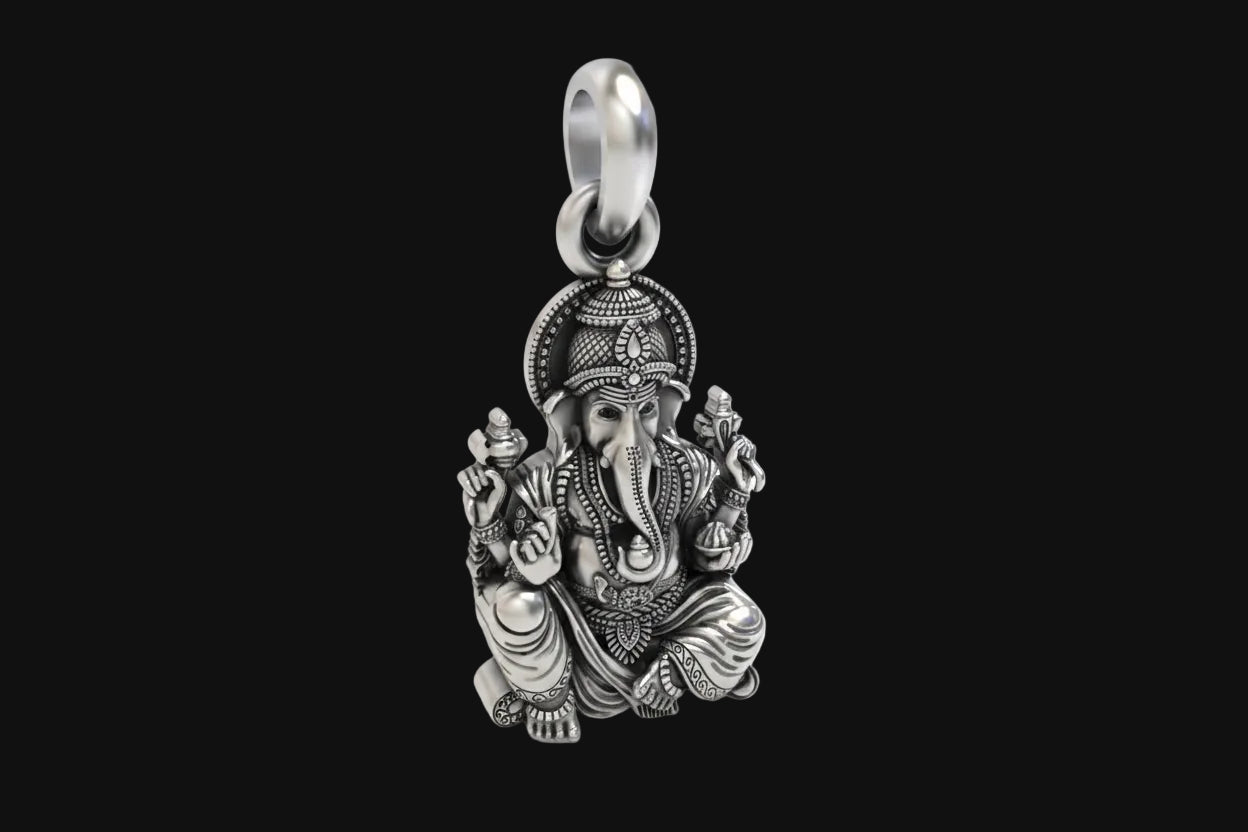 Silver Vakratunda ganesha Pendant