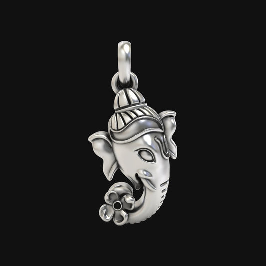 Silver ganesh face Pendant