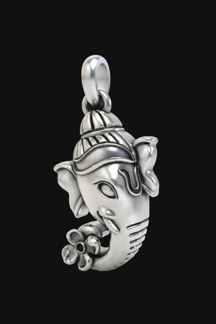 Silver ganesh face Pendant