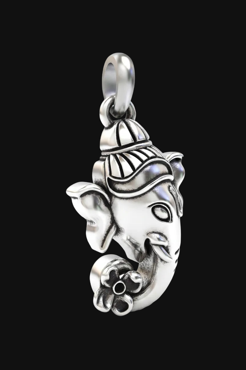 Silver ganesh face Pendant