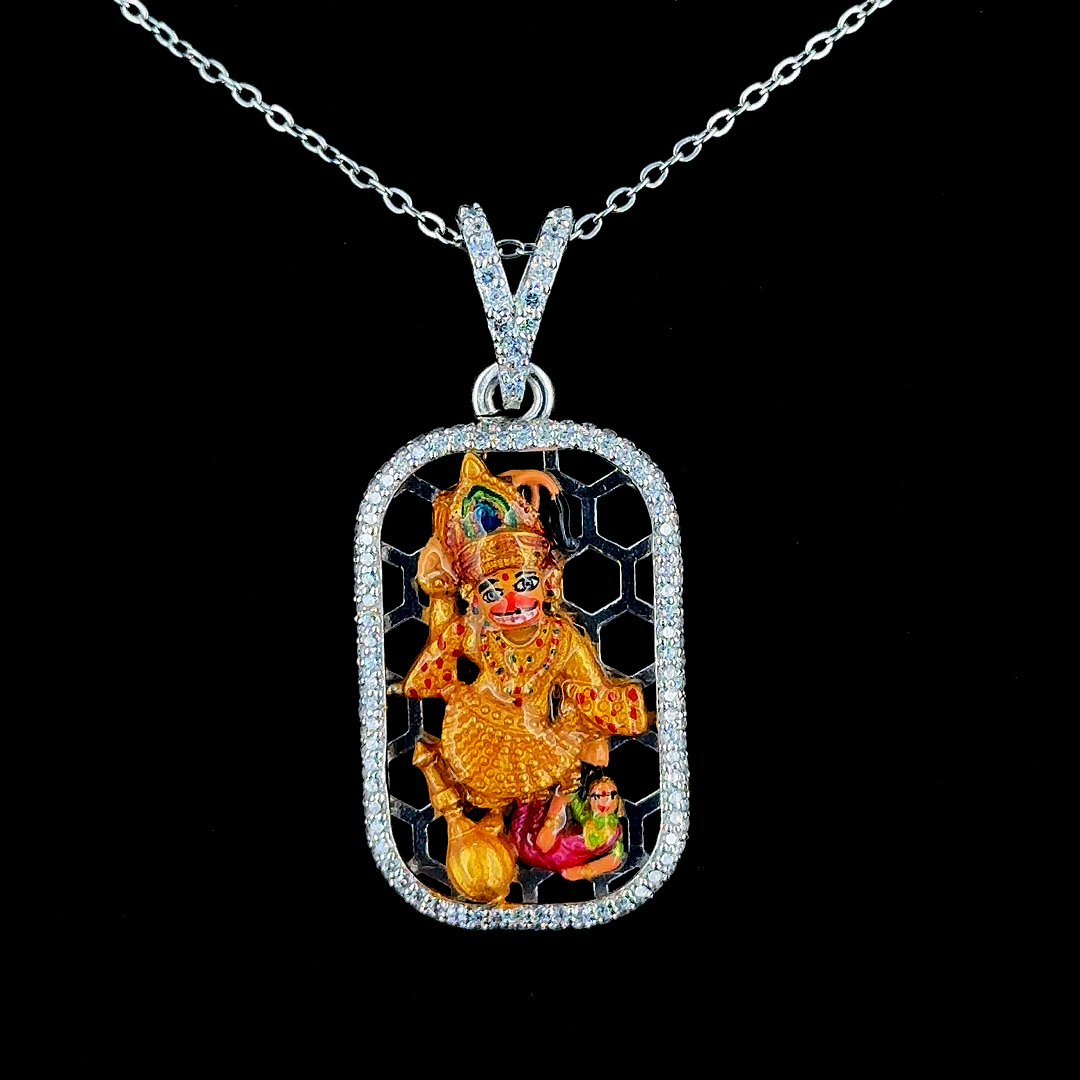 92.5 Silver Hanuman Dada Pendent
