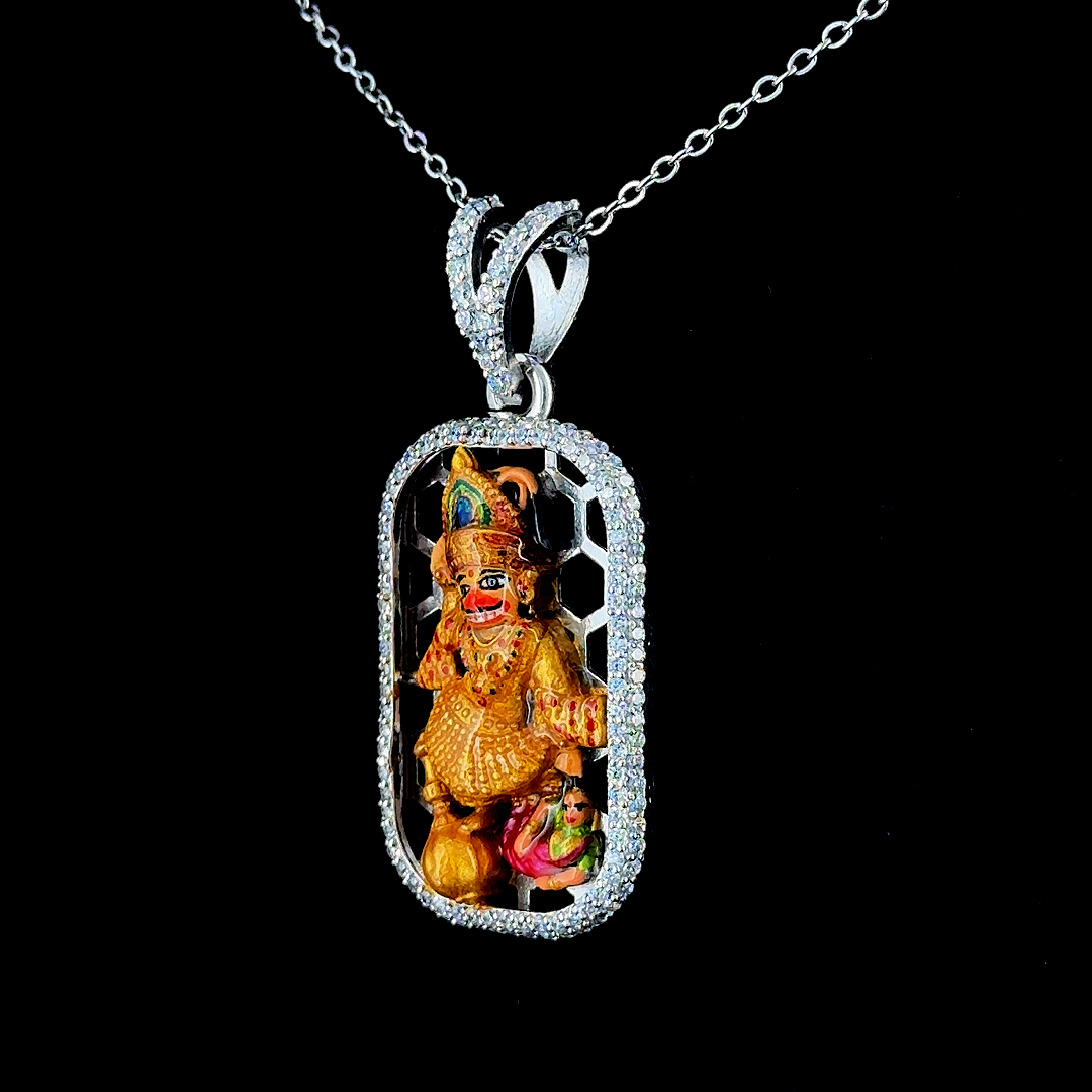 92.5 Silver Hanuman Dada Pendent