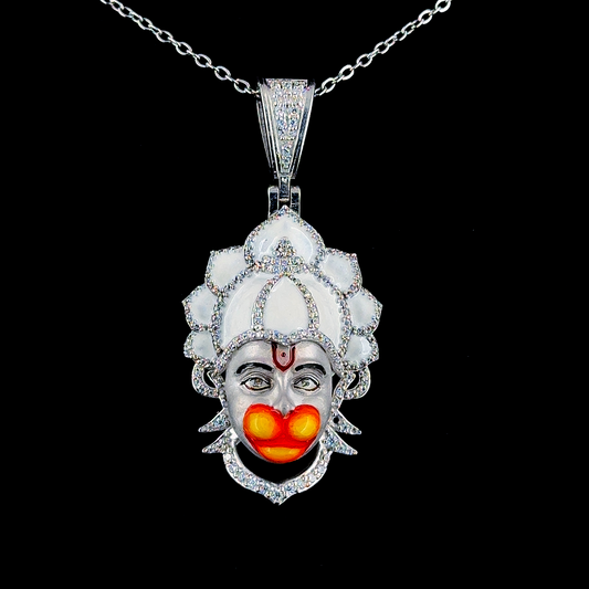 92.5 Silver Hanuman Dada Pendent