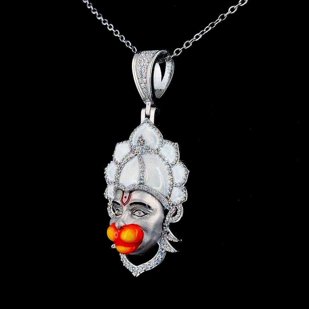 92.5 Silver Hanuman Dada Pendent