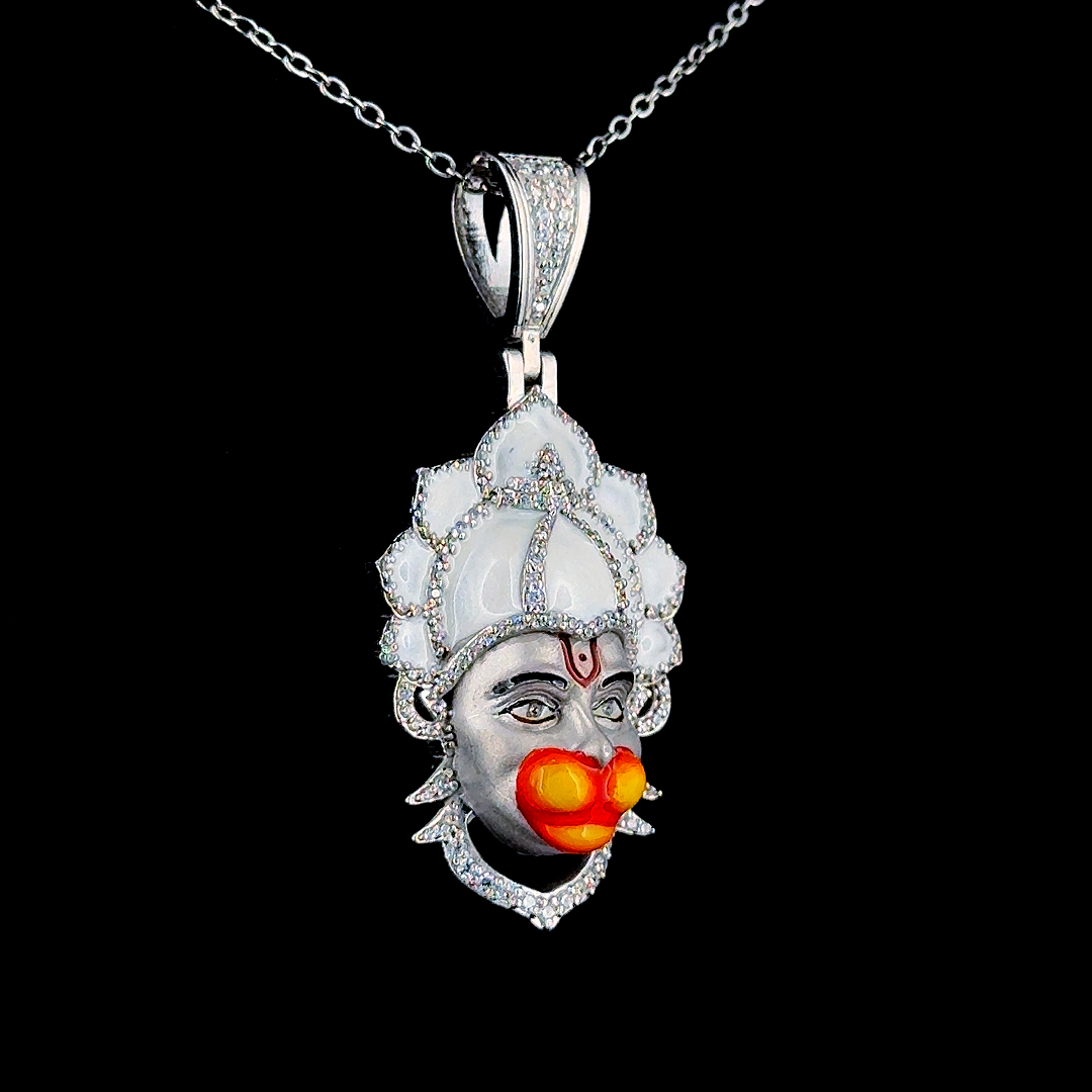92.5 Silver Hanuman Dada Pendent