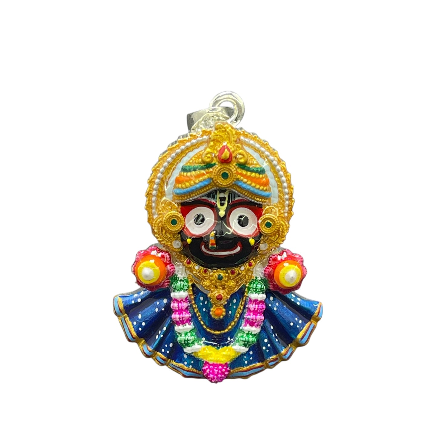 925 Silver Jagannath Pendant with Colorful Enamel | Handmade Meenakari Work | Devotional Jewelry