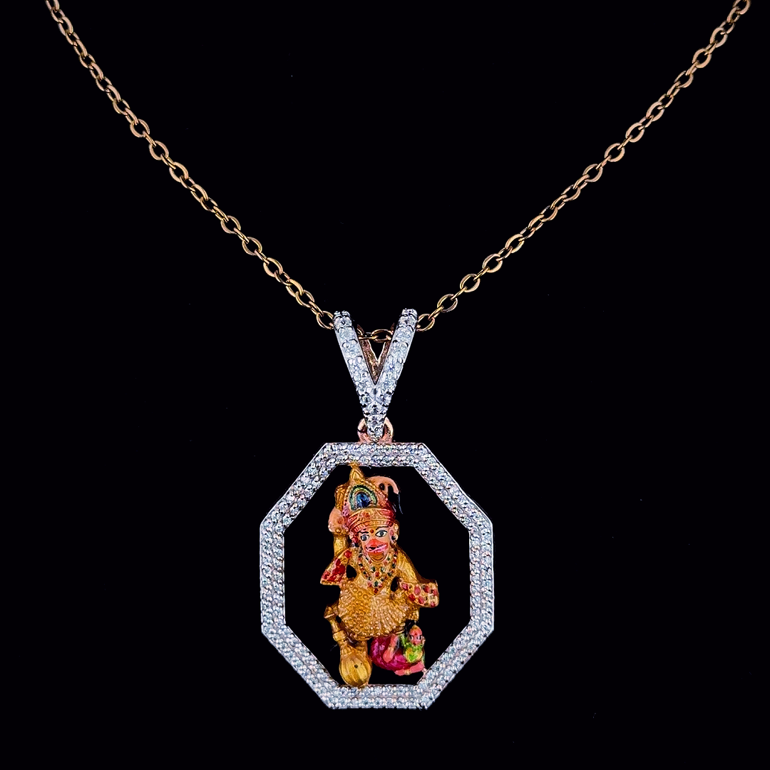 92.5 Silver Hanuman Dada Pendent