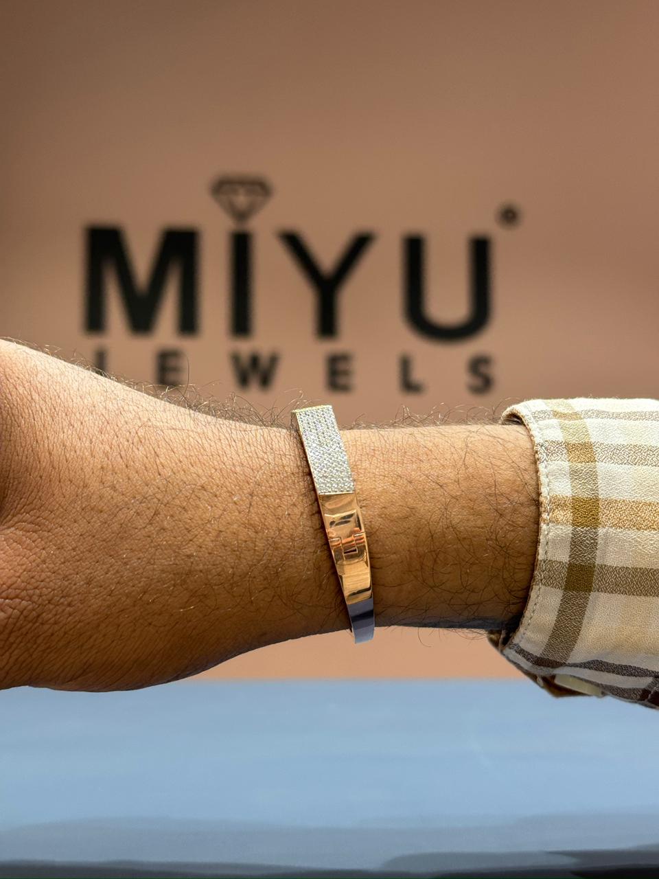 MIYU 925 Sterling Silver Dual Tone Luxury Bracelet for Men