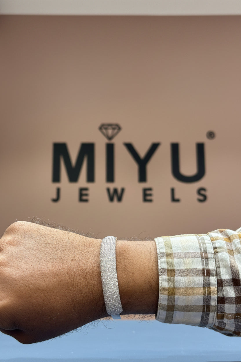 MIYU 925 Sterling Silver Iced-Out Luxury Bracelet for Men