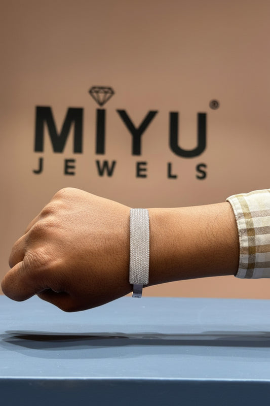 MIYU 925 Sterling Silver Full Iced Luxury Bracelet for Men