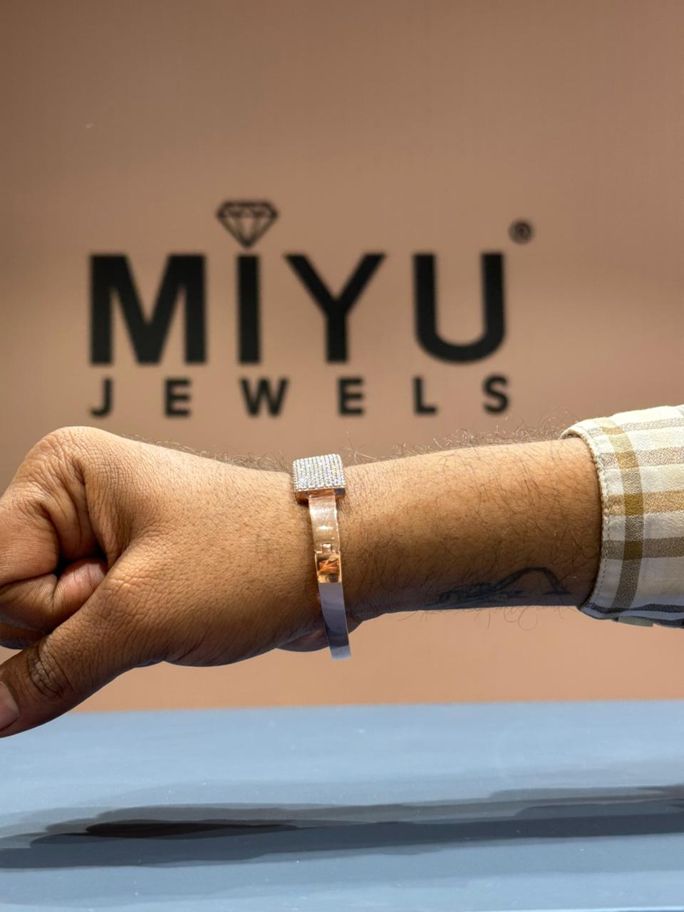 MIYU 925 Sterling Silver Full Iced Luxury Bracelet for Men