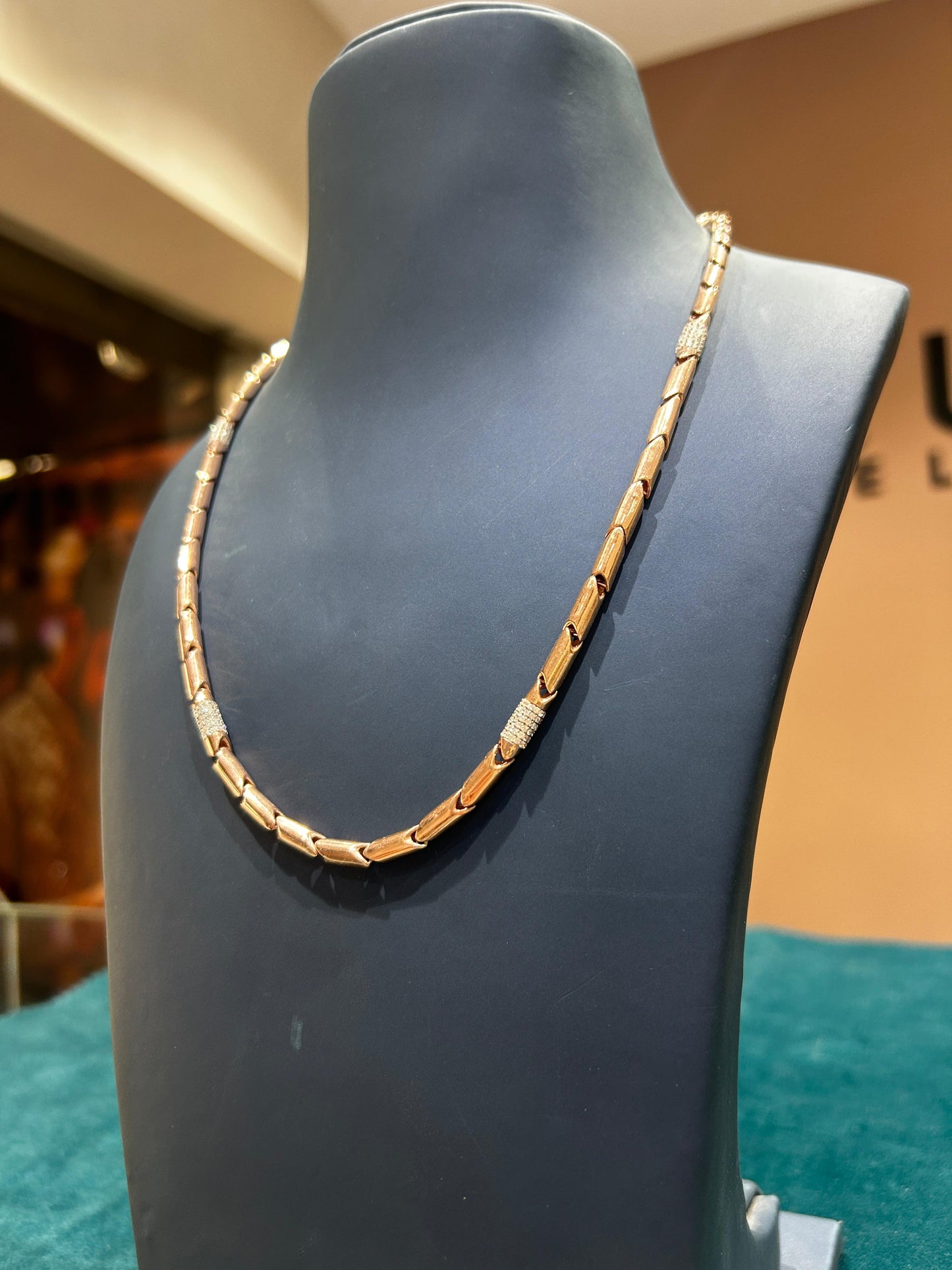 MIYU 925 Sterling Silver Royale Bar Link Necklace