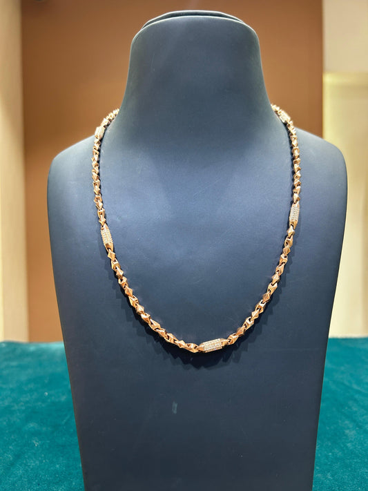 MIYU 925 Sterling Silver KajuKatri Rose Gold Necklace