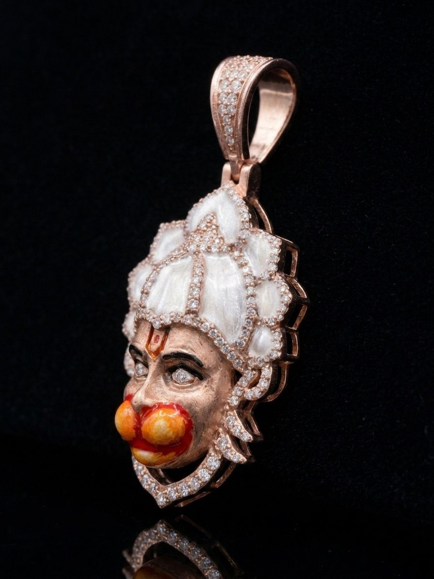 92.5 Silver Hanuman Dada Pendent